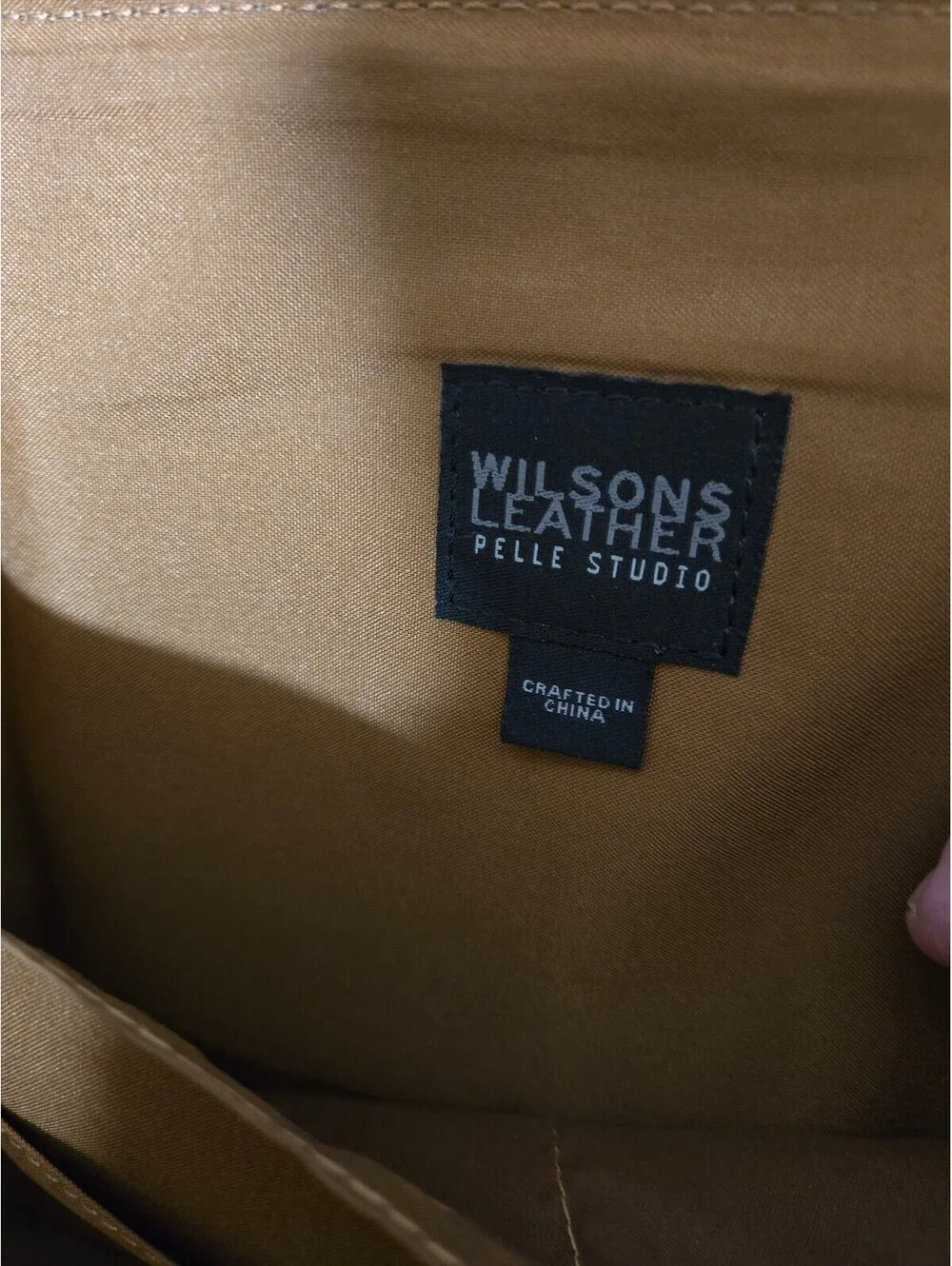 Wilsons Leather brown leather portfolio briefcase